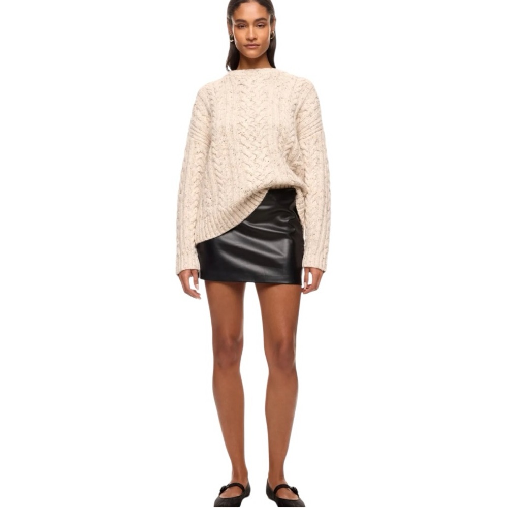 Club Monaco Cable Knit Sweater Women Small Cream